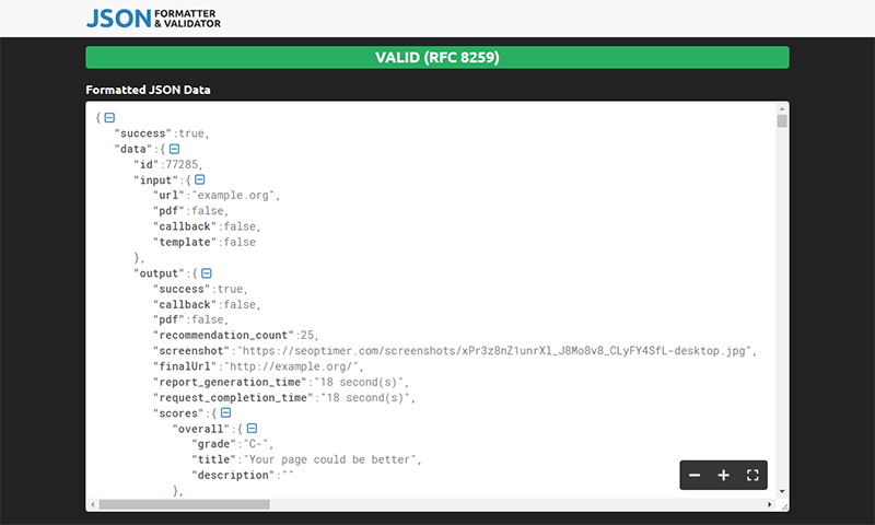 JSON response